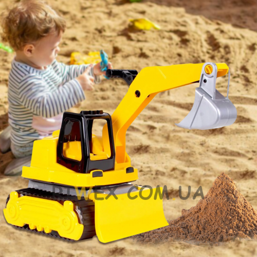 Детская пластиковая игрушка Трактор с ковшом ТехноК 6276 гусеничный 41,5 см, Большой (IGR24)