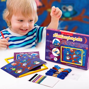 Творческий набор "Ниткография" с рисунком совы (IGR24) Творческий набор "Ниткография" с рисунком совы (IGR24)