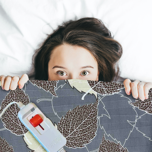 Palmiye байковая двуспальная электропростынь с подогревом 120x160см, Турция, с листьями (4)