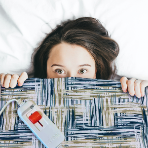 Palmiye байковая двуспальная электропростынь с подогревом 120x160см, Турция, синяя (7)