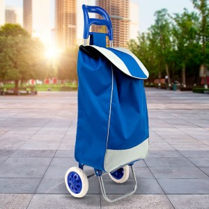 Хозяйственная сумка-тележка кравчучка на колесиках, синяя 95 см (НА-600)