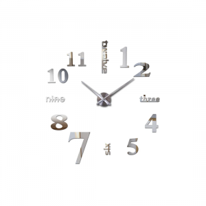 Часы настенные большие 3D DIY CLOCK Horloge, кварц 27/37/47 55 см Серые (205)