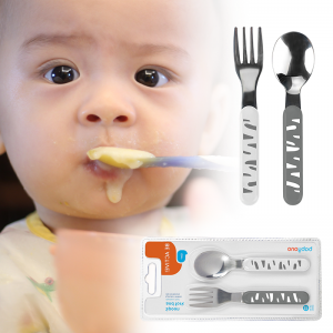 Ложечка і виделка з нержавіючої сталі BabyOno 1065/01 (SB)