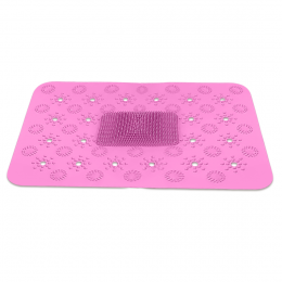 Масажний несковзний килимок для душу, щітка для стоп Massage Bath mat Рожевий (205)