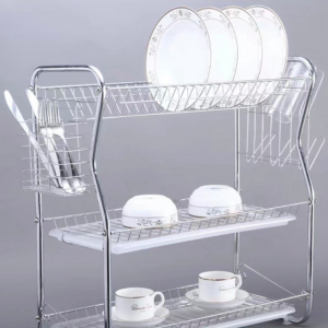 Сушилка для посуды с навесными карманами и поддоном, 3 полки (205) Сушилка для посуды с навесными карманами и поддоном, 3 полки (205)