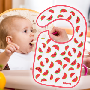Махровый водонепроницаемый нагрудник BabyOno 832 Попробую новое, 6 мес.+ (SB)