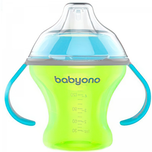 Детская кружка-поилка непроливайка 180мл с мягким носиком Natural nursing BabyOno 1456 (SB)