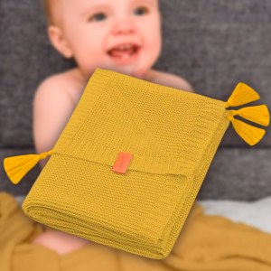 Детское одеяло 100% бамбуковый хлопок (75x100 см) (желтый цвет) BabyOno 546/03 (SB)