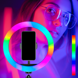 Кольцевая RGB лампа с держателем для телефона, 30 см (без штатива) Ring Fill Light LED 3072 (212)