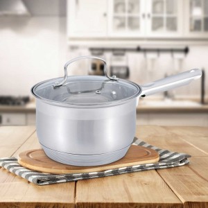 Ковш из нержавеющей стали Maestro MR-3512-16S 2,1 л, диаметр 16 см с крышкой (235)