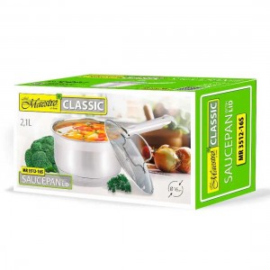Ковш из нержавеющей стали Maestro MR-3512-16S 2,1 л, диаметр 16 см с крышкой (235)