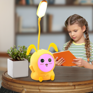 Дитяча настільна лампа світильник YX-901 Райдужний зайчик на акумуляторі, Жовта