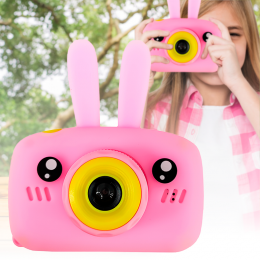Дитячий цифровий фотоапарат відеокамера (зайчик) Х500 Smart Kids Camera 3 Рожевий (626)