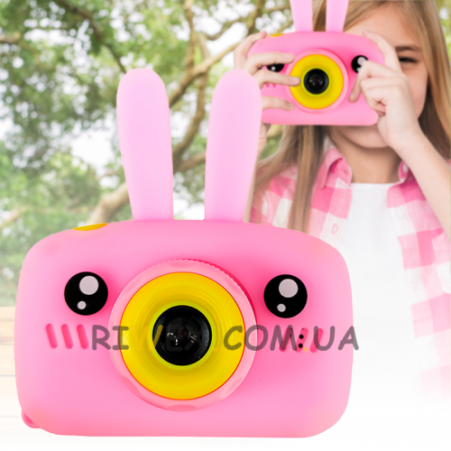 Детский цифровой фотоаппарат видеокамера (зайчик) Х500 Smart Kids Camera 3 Розовый (626)