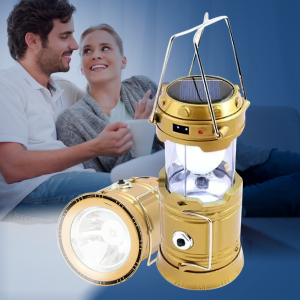 Ліхтар розкладний із сонячною батареєю Gold Orion OR-5800T кемпінговий та далекобійний Золотий