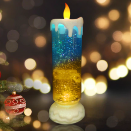 Декоративная светодиодная масляная свеча Romantic Candle H-86 с блестками внутри