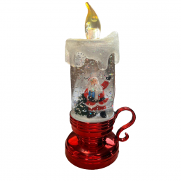 Декоративний новорічний LED світильник свічка Дід Мороз 77х69х172 мм, Червоний
