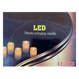 Набір великих LED-свічок Plastic Swinging Candle на батарейках, 12 штук