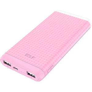 УМБ Портативная батарея со встроенным фонариком (розовый цвет) Power bank 8000 mAh Golf D-80