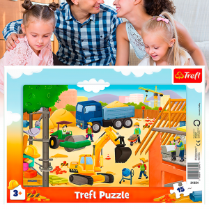 Дитячі пазли "На будівництві" (15 деталей із рамкою) Trefl 31354 (SB)