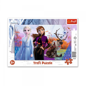 Пазлы Рамкой Trefl 31348 Волшебный мир Анны и Эльзы Дисней: Ледяное сердце 2, 15 элм. (SB)