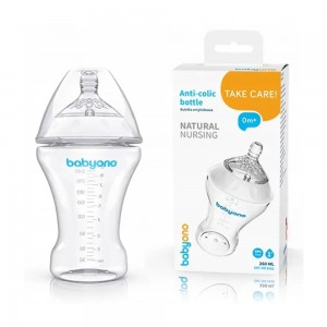 Бутылочка BabyOno 1451 Natural nursing антиколиковая с рождения, 260 мл, бесцветный (SB)
