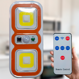 Аккумуляторный беспроводной светильник с пультом управления Remote Controlled Light COBх2 Оранжевый