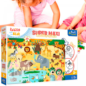 Великі пазли + розмальовка "Дітки на сафарі" (24 елементи SUPER МАХІ) Trefl 41009 (SB)