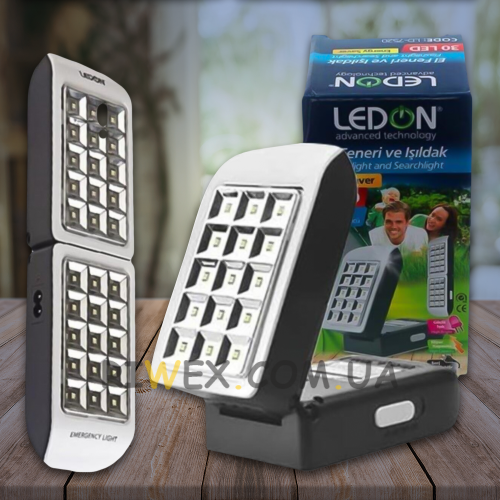 Аккумуляторный светодиодный фонарь Ledon LD-7520 30 Led 1600 mah