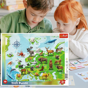 Пазлы рамочные развивающие Trefl 31341 Карта Европы с животными, 25 элементов (SB) Пазлы рамочные развивающие Trefl 31341 Карта Европы с животными, 25 элементов (SB)