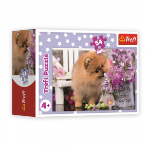 Пазлы Мини Trefl 19735 Щенок и цветы: Милые животные , 54 элм. (SB)