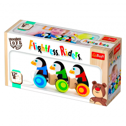 Деревянная игрушка-каталка "Пингвины-наездники со шнурочком" Trefl 60922 (SB)