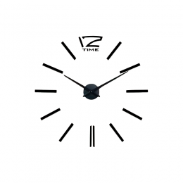 Часы настенные XZ127/ZH003 без цифр "Сделай сам" 3D "DIY CLOCK" (черный цвет, от 60 до 120 см) 