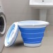 Силиконовое туристическое ведро Collapsible bucket складное 10 л, Голубое