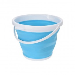 Силіконове відро туристичне Collapsible bucket складане 10 л, Блакитне