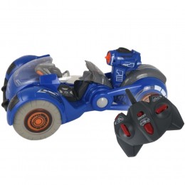 Радиоуправляемая детская машинка-мотоцикл Virus Hunter с эффектом дыма + пипетка для воды, Синий (212)