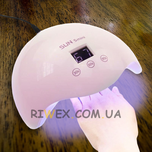 Лампа для нарощування нігтів UV+Led Sun 5 mini, рожева, 24 Вт (211)