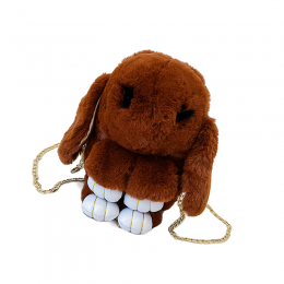 Меховая сумочка-рюкзак в виде кролика (коричневый цвет) SVT 3920-1 (740)