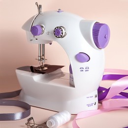 Швейная мини машинка Mini Sewing Machine 4в1 с педалью, Белый