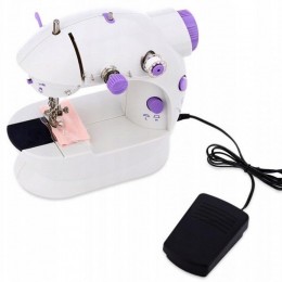 Швейная мини машинка Mini Sewing Machine 4в1 с педалью, Белый
