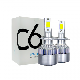 Світлодіодні автомобільні лампи LED C6 H4 біла коробка 14041 (259)