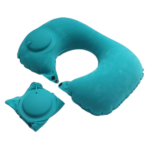Надувная дорожная подушка ROMIX, для шеи, со встроенной помпой (205)