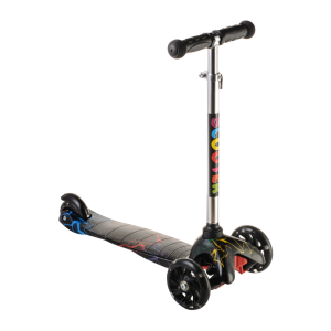 Детский 3-колесный самокат Scooter Graffiti 906, светящиеся колеса, Молнии
