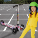 Детский 3-колесный самокат Scooter Graffiti 906, светящиеся колеса, Цветочки