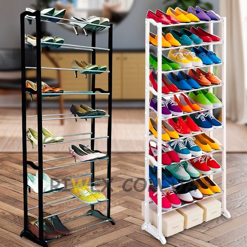 Полиця органайзер для зберігання взуття (10 ярусів) Amazing Shoe Rack Чорний