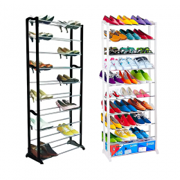 Полка органайзер для хранения обуви (10 ярусов) Amazing Shoe Rack Чорний