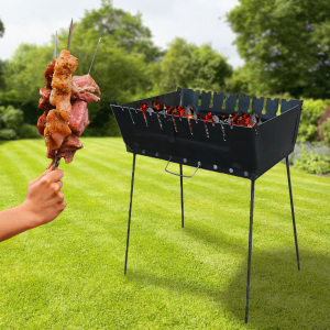 Двухуровневый раскладной мангал на 8 шампуров, толщина металла 2 мм (2020)