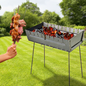Двухуровневый раскладной мангал на 10 шампуров, толщина металла 2 мм (2020)