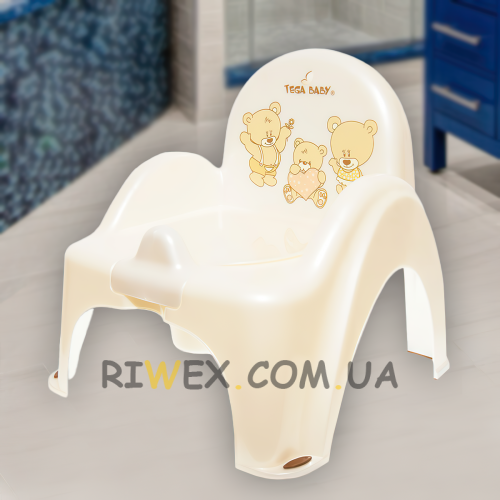 Музыкальный горшок-стульчик "Мишки" (белая жемчужина) Tega Baby PO-043-118 (SB)