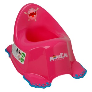 Дитячий горщик TEGA BABY PO-026-127 Монстрики з протиковзкою гумою та музикою, Рожевий (SB)